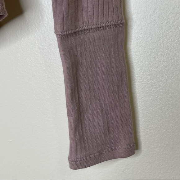 New Free People Tan Ribbed Knit Lounge Top US S - Picture 5 of 7